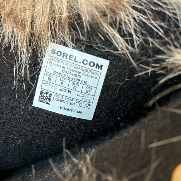 SOREL Women's Joan of Arctic Waterproof Winter Boots in black/quarry Size 10 - Picture 7 of 9